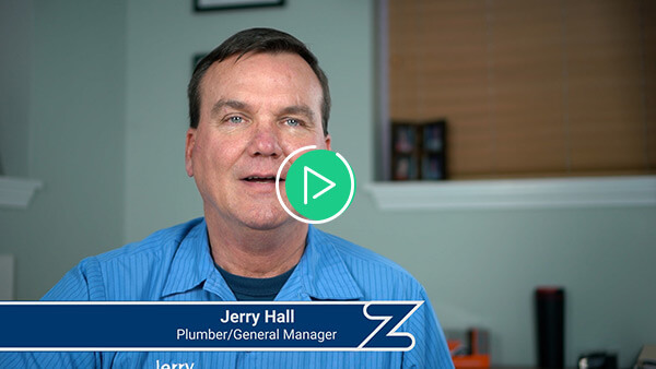 Jerry Hall, plumber and service manager, video testimonial of Zip Solutions software thumbnail
